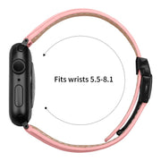 For Apple Watch 46mm / 49mm / 45mm / 44mm Lychee Texture Black Turtle Back Buckle Leather Watch Band(Pink)