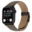For Apple Watch 46mm / 49mm / 45mm / 44mm Lychee Texture Black Turtle Back Buckle Leather Watch Band(Gray) - Watch Bands by PMC TechLife | Online Shopping South Africa | PMC TechLife | Buy Now Pay Later Mobicred