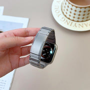 For Apple Watch 46mm / 49mm / 45mm / 44mm Curved Side Detachable Stainless Steel Watch Band(Titanium)