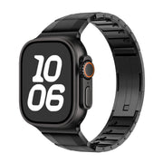 For Apple Watch 46mm / 49mm / 45mm / 44mm Curved Side Detachable Stainless Steel Watch Band(Black)