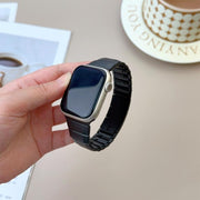 For Apple Watch 42mm / 41mm / 40mm / 38mm Curved Side Detachable Stainless Steel Watch Band(Black)