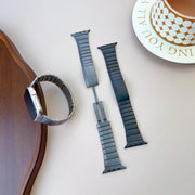 For Apple Watch 46mm / 49mm / 45mm / 44mm Curved Side Detachable Stainless Steel Watch Band(Titanium)