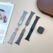 For Apple Watch 46mm / 49mm / 45mm / 44mm Curved Side Detachable Stainless Steel Watch Band(Titanium Gray)