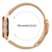 For Samsung Galaxy Watch 7 40 / 44mm Lychee Texture Rose Gold Turtle Back Buckle Leather Watch Band(Camel)