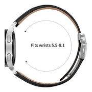 For Samsung Galaxy Watch 7 40 / 44mm Lychee Texture Silver Turtle Back Buckle Leather Watch Band(Black)