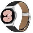 For Samsung Galaxy Watch 7 40 / 44mm Lychee Texture Silver Turtle Back Buckle Leather Watch Band(Black) - free shipping - PMC TechLife - Order now!