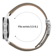 For Samsung Galaxy Watch 7 40 / 44mm Lychee Texture Silver Turtle Back Buckle Leather Watch Band(Gray)