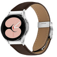 For Samsung Galaxy Watch 7 40 / 44mm Lychee Texture Silver Turtle Back Buckle Leather Watch Band(Coffee Color) - free shipping - PMC TechLife - Order now!