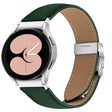 For Samsung Galaxy Watch 7 40 / 44mm Lychee Texture Silver Turtle Back Buckle Leather Watch Band(Green) - free shipping - PMC TechLife - Order now!