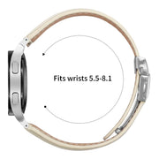 For Samsung Galaxy Watch 7 40 / 44mm Lychee Texture Silver Turtle Back Buckle Leather Watch Band(Creamy White)