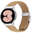 For Samsung Galaxy Watch 7 40 / 44mm Lychee Texture Silver Turtle Back Buckle Leather Watch Band(Camel) - free shipping - PMC TechLife - Order now!