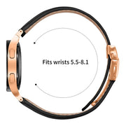 For Samsung Galaxy Watch 7 40 / 44mm Quick Release Lychee Texture Rose Gold Turtle Back Buckle Leather Watch Band(Black)