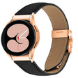 For Samsung Galaxy Watch 7 40 / 44mm Quick Release Lychee Texture Rose Gold Turtle Back Buckle Leather Watch Band(Black) - free shipping - PMC TechLife - Order now!