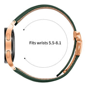 For Samsung Galaxy Watch 7 40 / 44mm Quick Release Lychee Texture Rose Gold Turtle Back Buckle Leather Watch Band(Green)