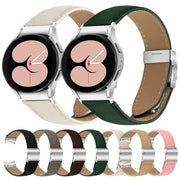 For Samsung Galaxy Watch 7 40 / 44mm Quick Release Lychee Texture Silver Turtle Back Buckle Leather Watch Band(Camel)