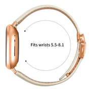 For Fitbit Versa 3 / 4 Lychee Texture Rose Gold Turtle Back Buckle Leather Watch Band(Creamy White)