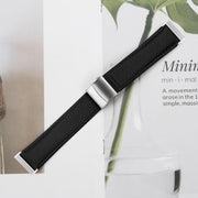 For Fitbit Versa 3 / 4 Lychee Texture Silver Turtle Back Buckle Leather Watch Band(Black)