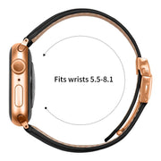 For Apple Watch 46mm / 49mm / 45mm / 44mm Lychee Texture Rose Gold Turtle Back Buckle Leather Watch Band(Black)