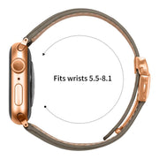 For Apple Watch 46mm / 49mm / 45mm / 44mm Lychee Texture Rose Gold Turtle Back Buckle Leather Watch Band(Gray)