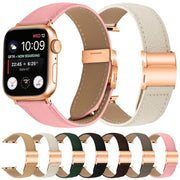 For Apple Watch 42mm / 41mm / 40mm / 38mm Lychee Texture Rose Gold Turtle Back Buckle Leather Watch Band(Camel)