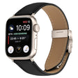 For Apple Watch 42mm / 41mm / 40mm / 38mm Lychee Texture Starlight Turtle Back Buckle Leather Watch Band(Black) - Watch Bands by PMC TechLife | Online Shopping South Africa | PMC TechLife | Buy Now Pay Later Mobicred