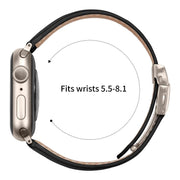 For Apple Watch 46mm / 49mm / 45mm / 44mm Lychee Texture Starlight Turtle Back Buckle Leather Watch Band(Black)