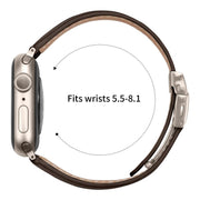 For Apple Watch 46mm / 49mm / 45mm / 44mm Lychee Texture Starlight Turtle Back Buckle Leather Watch Band(Coffee Color)