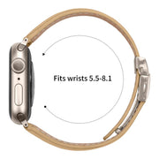 For Apple Watch 46mm / 49mm / 45mm / 44mm Lychee Texture Starlight Turtle Back Buckle Leather Watch Band(Camel)