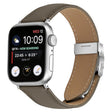 For Apple Watch 46mm / 49mm / 45mm / 44mm Lychee Texture Silver Turtle Back Buckle Leather Watch Band(Gray) - free shipping - PMC TechLife - Order now!