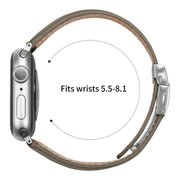 For Apple Watch 42mm / 41mm / 40mm / 38mm Lychee Texture Silver Turtle Back Buckle Leather Watch Band(Gray)