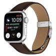 For Apple Watch 42mm / 41mm / 40mm / 38mm Lychee Texture Silver Turtle Back Buckle Leather Watch Band(Coffee Color) - free shipping - PMC TechLife - Order now!