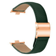 For Xiaomi Smart Bnad 9 Pro / Redmi Watch 5 Lychee Texture Rose Gold Turtle Back Buckle Leather Watch Band(Green)