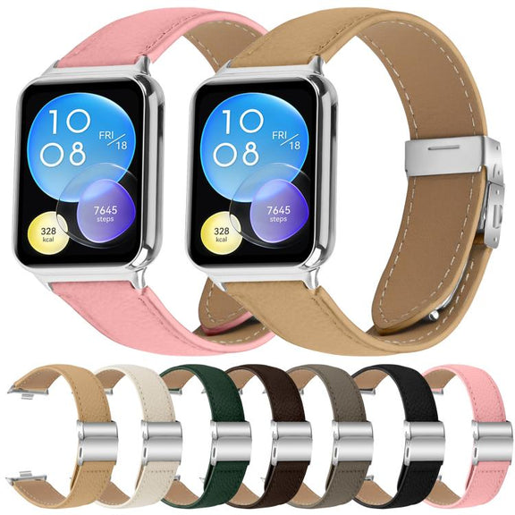 For Xiaomi Smart Bnad 9 Pro / Redmi Watch 5 Lychee Texture Silver Turtle Back Buckle Leather Watch Band(Creamy White)