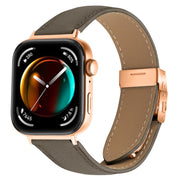 For Huawei Watch Fit 4 / Fit 4 Pro / Fit 3 Lychee Texture Rose Gold Turtle Back Buckle Leather Watch Band(Gray)