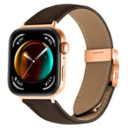 For Huawei Watch Fit 4 / Fit 4 Pro / Fit 3 Lychee Texture Rose Gold Turtle Back Buckle Leather Watch Band(Coffee Color)