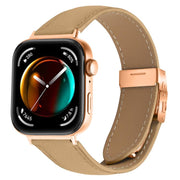 For Huawei Watch Fit 4 / Fit 4 Pro / Fit 3 Lychee Texture Rose Gold Turtle Back Buckle Leather Watch Band(Camel)
