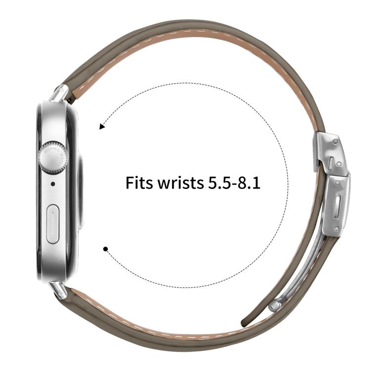 For Huawei Watch Fit 4 / Fit 4 Pro / Fit 3 Lychee Texture Silver Turtle Back Buckle Leather Watch Band(Gray)