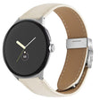 For Google Pixel Watch / Watch 2 / 3 41mm Lychee Texture Silver Turtle Back Buckle Leather Watch Band(Creamy White) - free shipping - PMC TechLife - Order now!