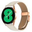 20mm Lychee Texture Rose Gold Turtle Back Buckle Leather Watch Band(Creamy White) - free shipping - PMC TechLife - Order now!