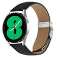 20mm Lychee Texture Silver Turtle Back Buckle Leather Watch Band(Black) - free shipping - PMC TechLife - Order now!