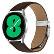 20mm Lychee Texture Silver Turtle Back Buckle Leather Watch Band(Coffee Color) - free shipping - PMC TechLife - Order now!