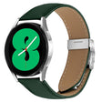 20mm Lychee Texture Silver Turtle Back Buckle Leather Watch Band(Green) - free shipping - PMC TechLife - Order now!