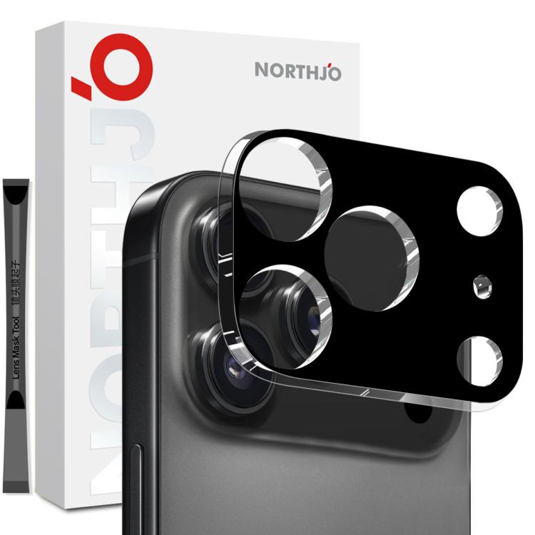 For iPhone 17 Pro NORTHJO Camera Lens Protector 3D HD Tempered Glass Film(Black)