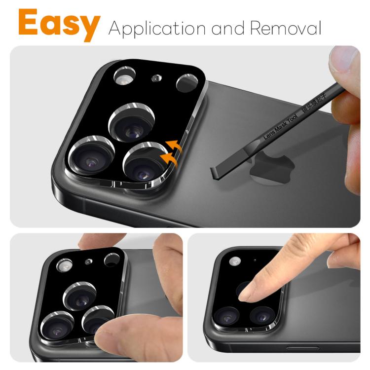 For iPhone 17 Pro Max 2pcs NORTHJO Camera Lens Protector 3D HD Tempered Glass Film(Black)