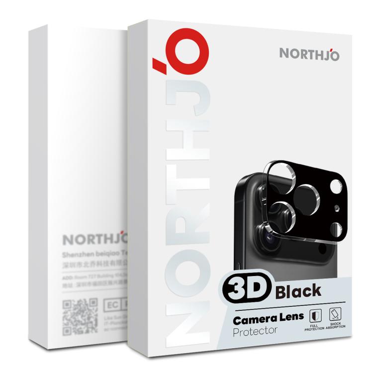 For iPhone 17 Pro Max 2pcs NORTHJO Camera Lens Protector 3D HD Tempered Glass Film(Black)