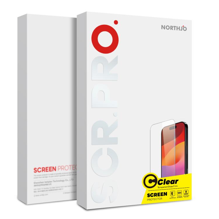 For iPhone 17 2pcs NORTHJO A++ 0.3mm 2.5D Screen Tempered Glass Film(Clear)
