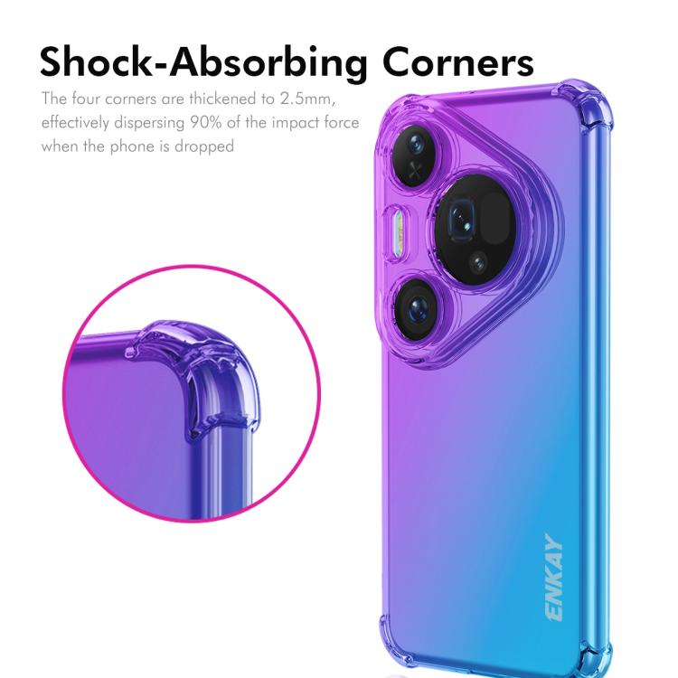 For Huawei Pura 80 Ultra ENKAY Hat-Prince Gradient Airbag TPU Phone Case(Blue Pink)