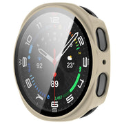 For Samsung Galaxy Watch 8 44mm Tempered Film Integrated PC Watch Cover(Ivory White)