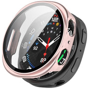 For Samsung Galaxy Watch 8 44mm Tempered Film Integrated PC Watch Cover(Frosted Pink)