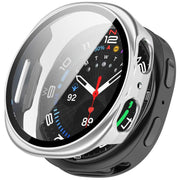 For Samsung Galaxy Watch 8 40mm Tempered Film Integrated PC Watch Cover(Frosted Silver)